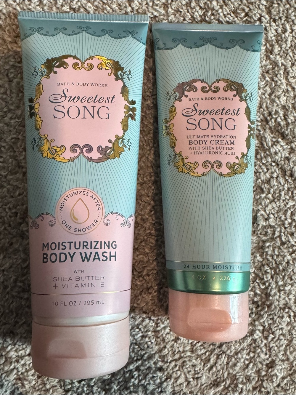 Bath & Body Works Sweetest Song Moisturizing Body Wash & Cream - Pink/Teal